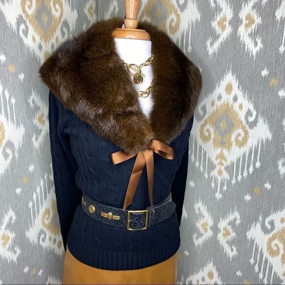 Ralph Lauren Collection * Sable Brown Opossum Collar - Picture 4 of 16